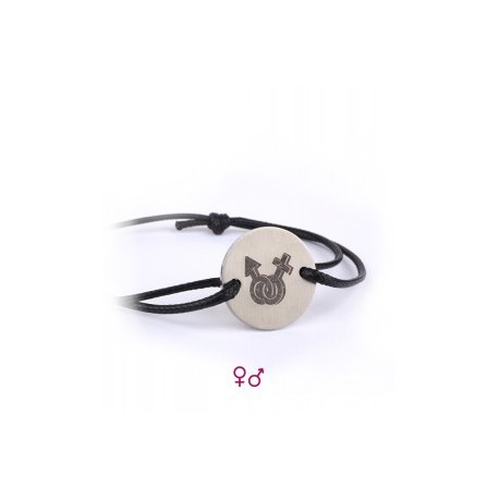 Bracelet Mini Pastille Acier avec Cordon